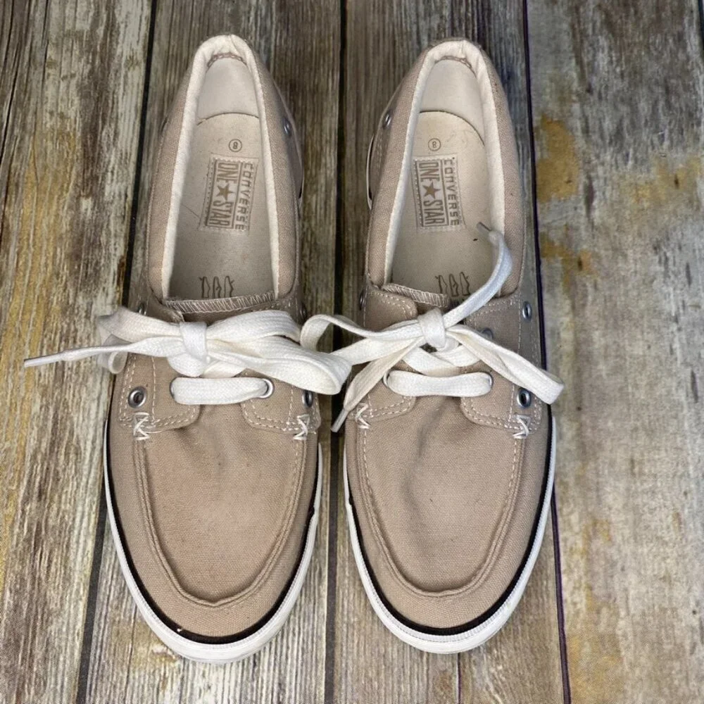 Converse One Star Tan Canvas Men's‎ Boat Shoe Size 8